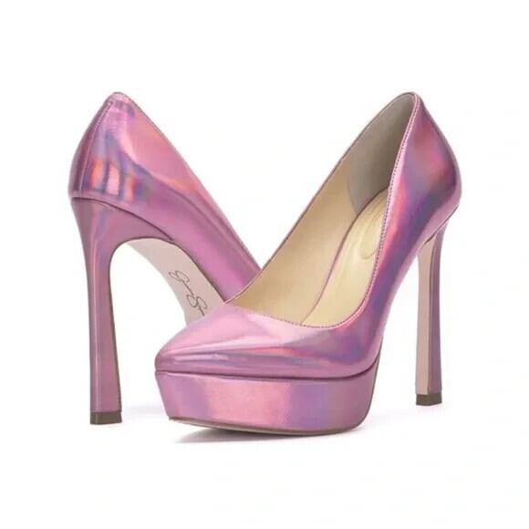 Jessica Simpson Women's Jariah Stiletto Heels, Light Pink Iridescent Size 9.5M - Picture 1 of 6